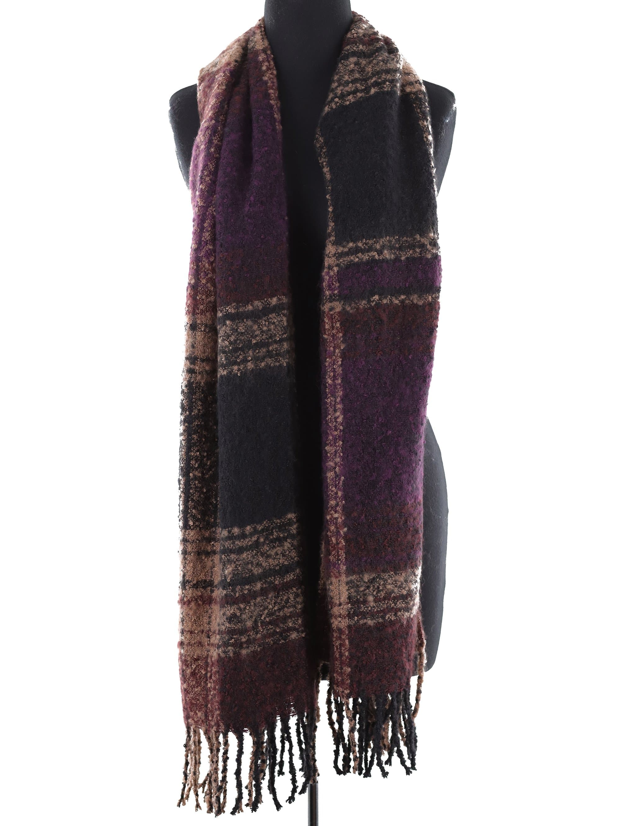 Oversized Plush Plaid Blanket Wrap - Amethyst Combo - Scarf - La Fiorentina DP08088