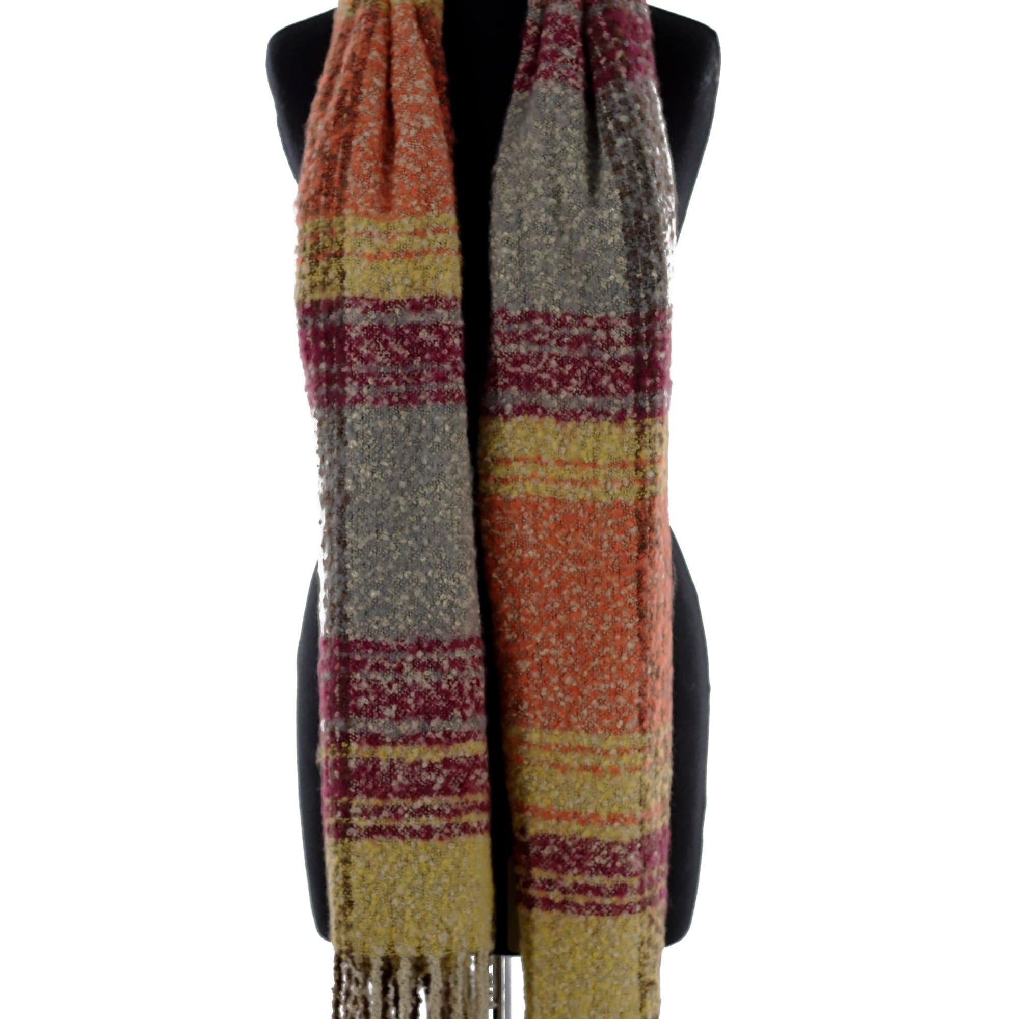 Oversized Plush Plaid Blanket Wrap - Yellow Combo - Scarf - La Fiorentina DP08088