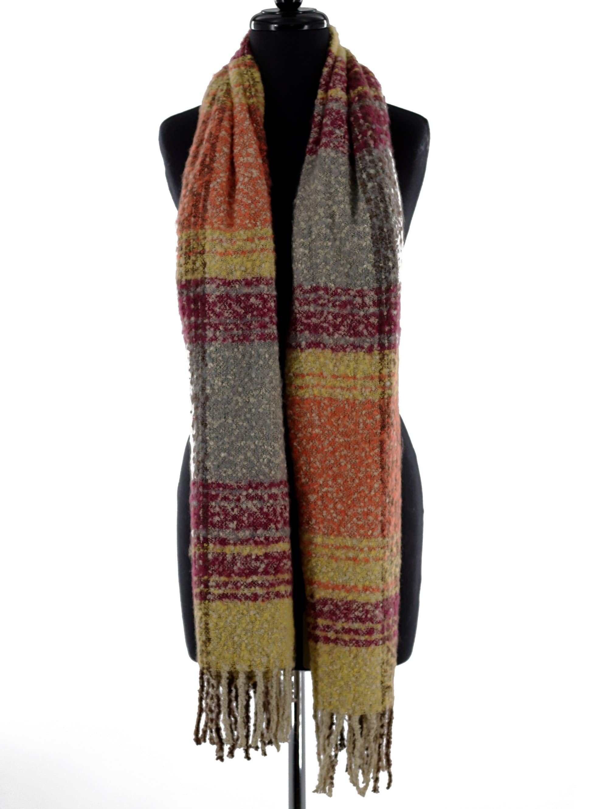 Oversized Plush Plaid Blanket Wrap - Yellow Combo - Scarf - La Fiorentina DP08088