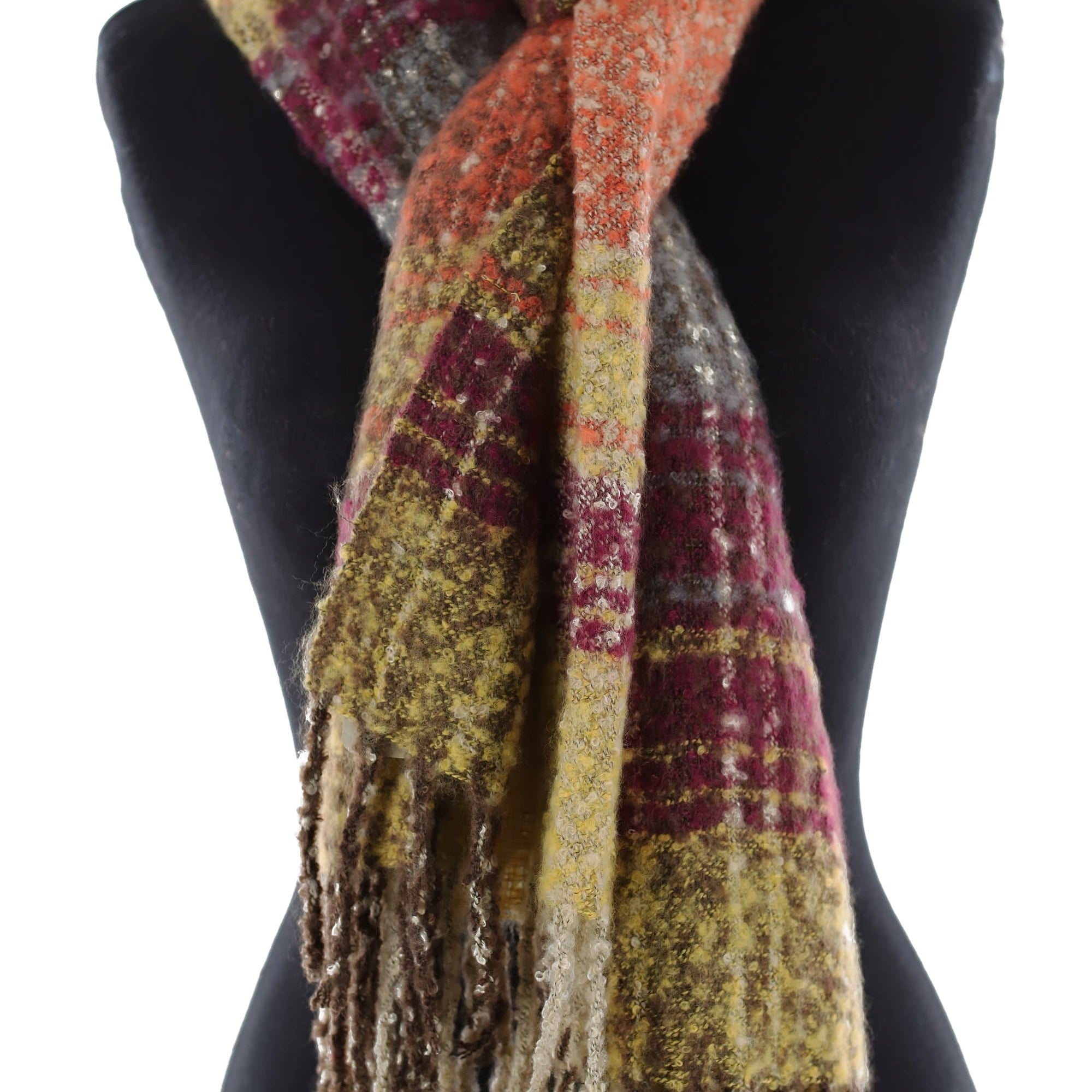 Oversized Plush Plaid Blanket Wrap - Yellow Combo - Scarf - La Fiorentina DP08088