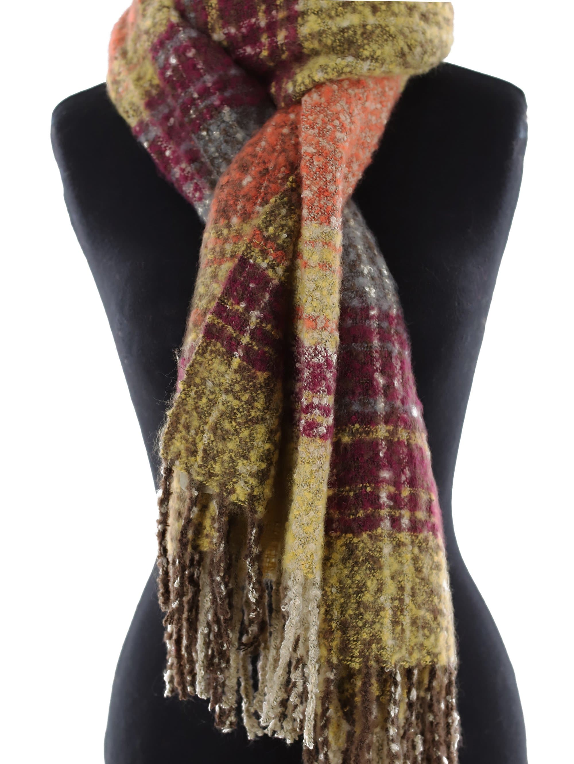 Oversized Plush Plaid Blanket Wrap - Yellow Combo - Scarf - La Fiorentina DP08088