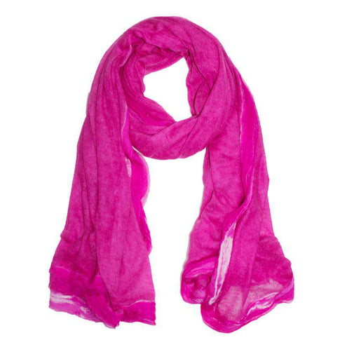 Oversized Scarf with Double Trim around Border - Fuchsia - Scarf - La Fiorentina 13S-15