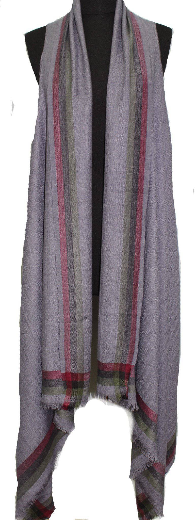 Oversized Vest/Oblong Scarf - Denim Blue - Wrap - La Fiorentina FST017V