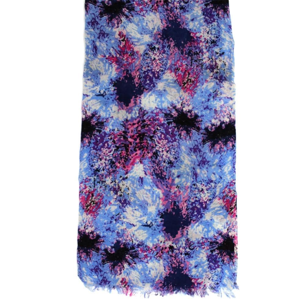 Paint Print Wool Scarf - Blue - Scarf - La Fiorentina FIREB0451