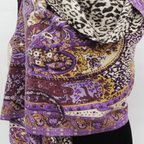 Paisley/Animal Print Reversible Wool Wrap - Wrap - La Fiorentina DZ101112
