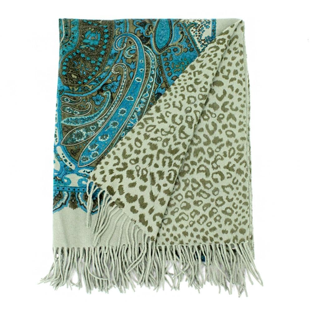 Paisley Animal Print Reversible Wrap - Wrap - La Fiorentina WRP-08_GreenBlue