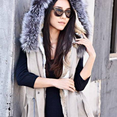 Parka/Fur Vest- Camel -  - La Fiorentina 3622070-3