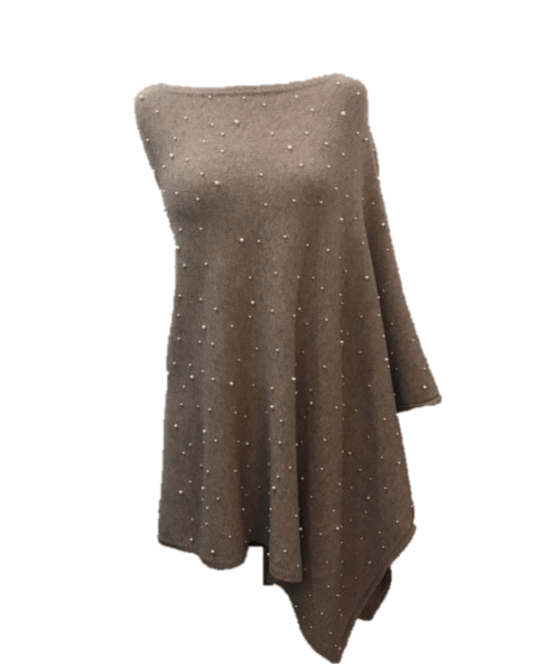 La Fiorentina Knitted online Poncho with Pearl Details