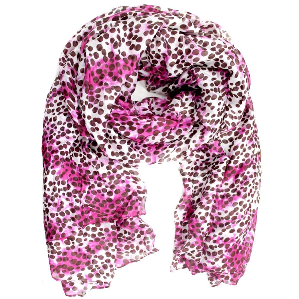 Pink Dot & Watercolor Silk Scarf - Silk Scarf - La Fiorentina EF-2590_pink