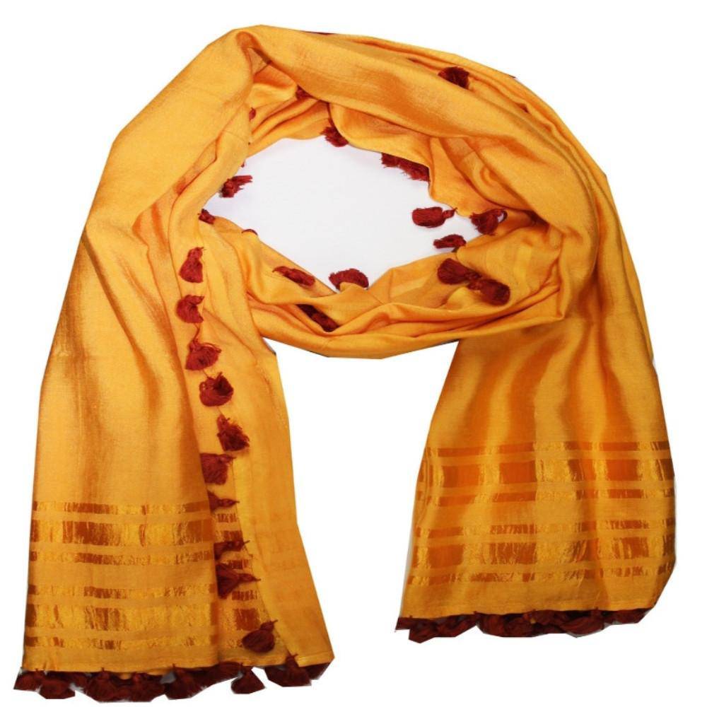 Pom Pom Scarf - Yellow - Scarf - La Fiorentina EF-2624