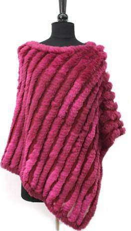 Poncho, Knit Triangle- Magenta - Poncho - La Fiorentina J51205