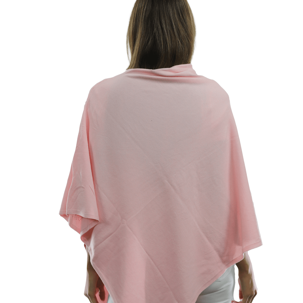 Poncho with Embellished Floral Print - Poncho - La Fiorentina,Pink B40-L