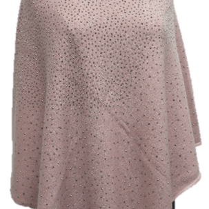 Poncho with Embellishments - Pink - Poncho - La Fiorentina B40