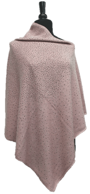 Poncho with Embellishments - Pink - Poncho - La Fiorentina B40