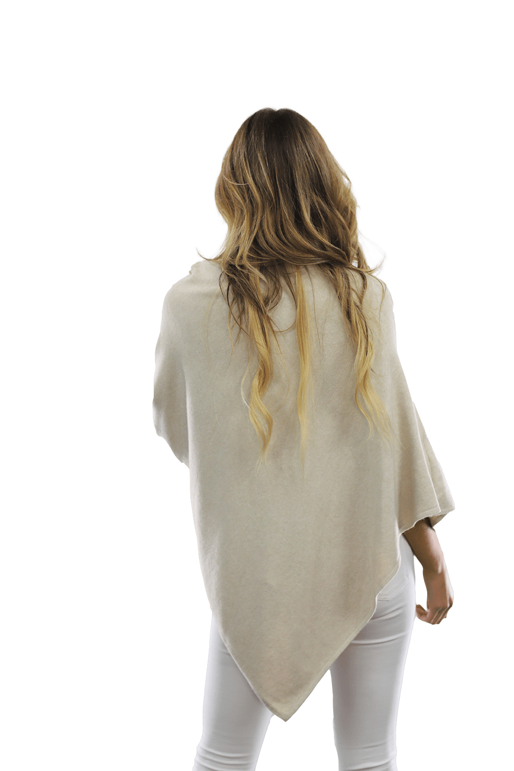 Poncho with Embroidered Phoenix   - Ivory - Poncho - La Fiorentina B40-PHOENIX