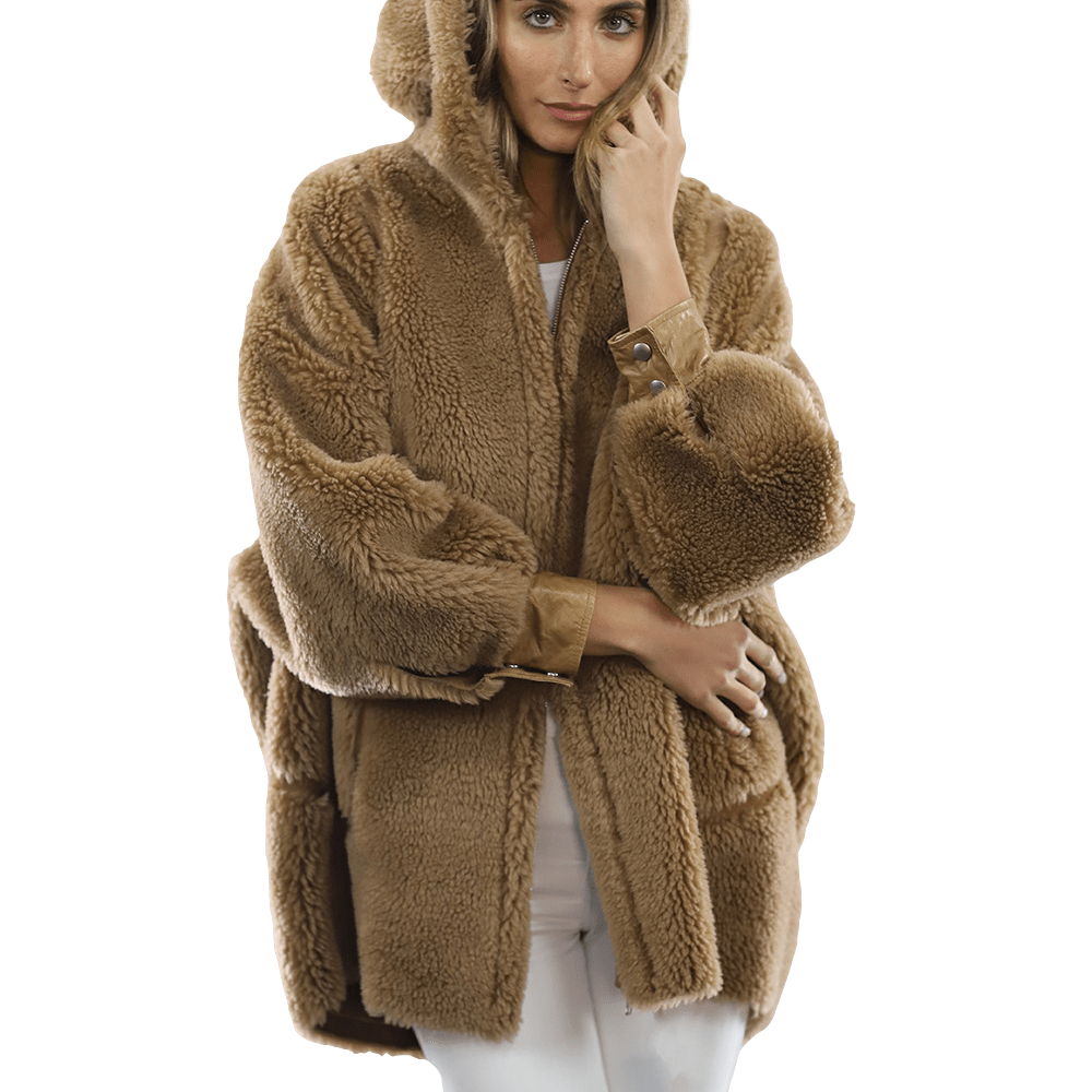 Puffy Teddy Jacket - Coat - La Fiorentina TN1906_CAMEL