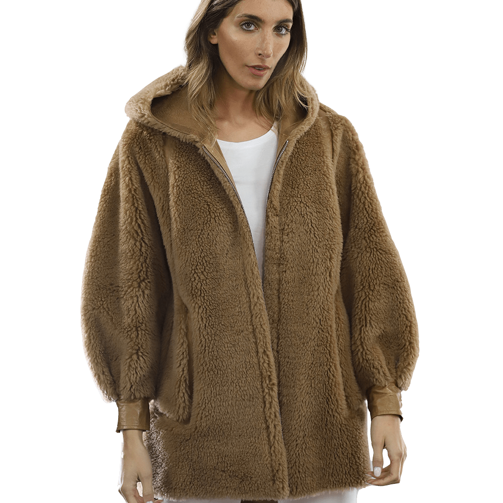 Puffy Teddy Jacket - Coat - La Fiorentina TN1906_CAMEL