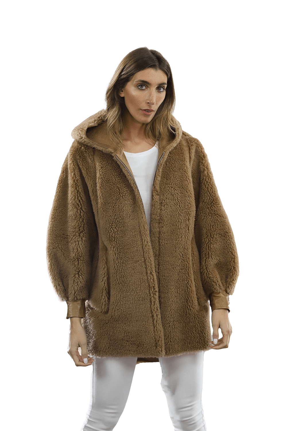 Puffy Teddy Jacket - Coat - La Fiorentina TN1906_CAMEL