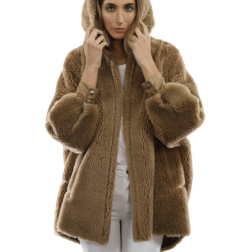 Puffy Teddy Jacket - Coat - La Fiorentina TN1906_CAMEL