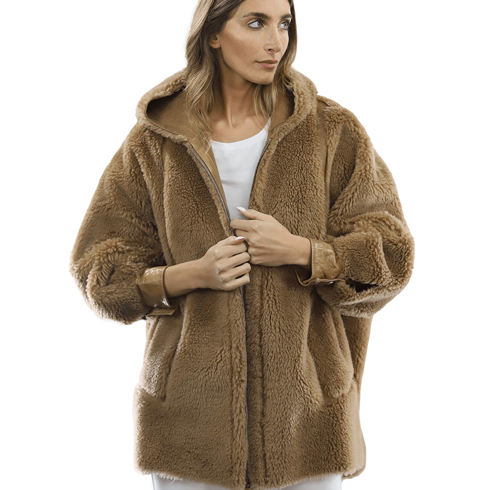 Puffy Teddy Jacket - Coat - La Fiorentina TN1906_CAMEL