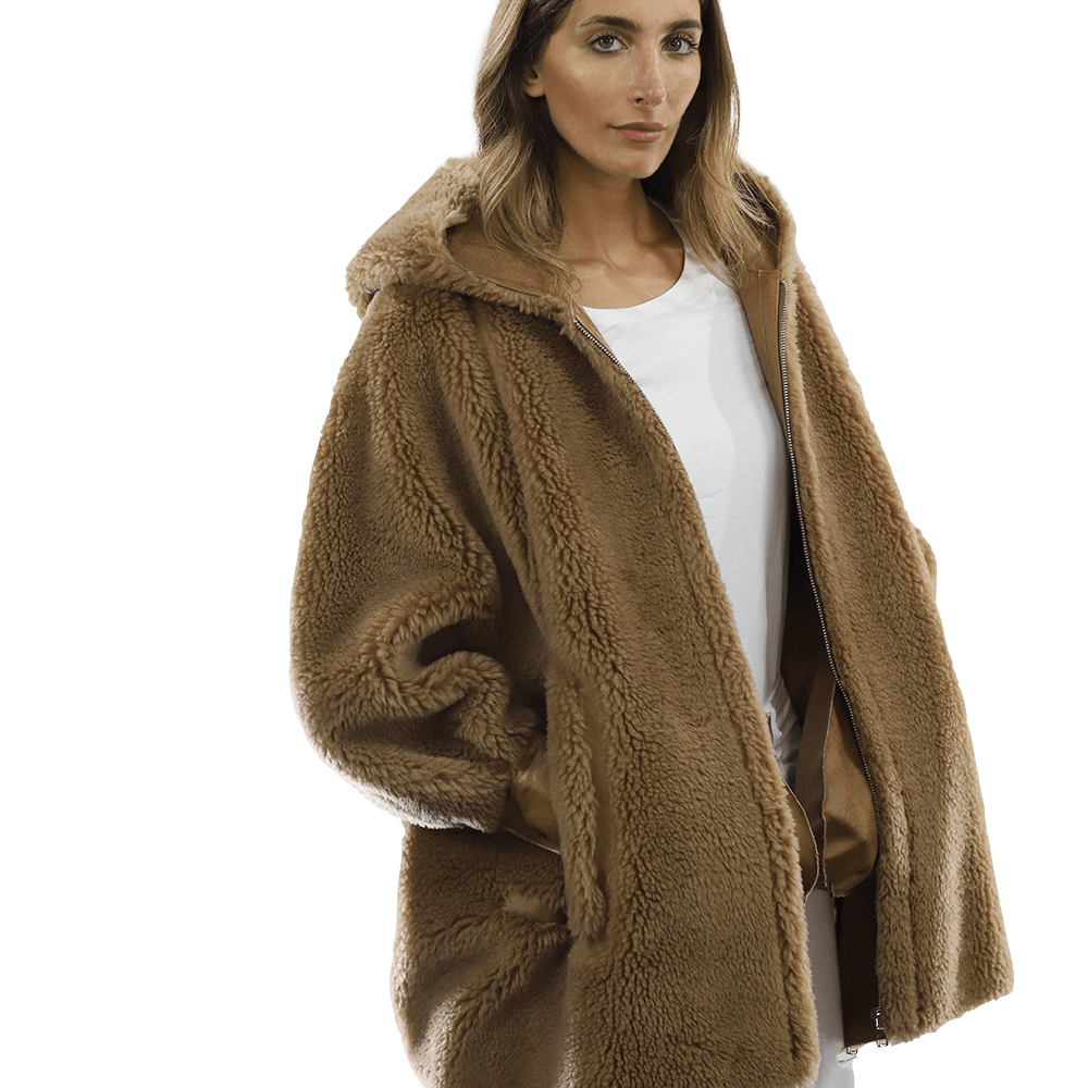 Puffy Teddy Jacket - Coat - La Fiorentina TN1906_CAMEL