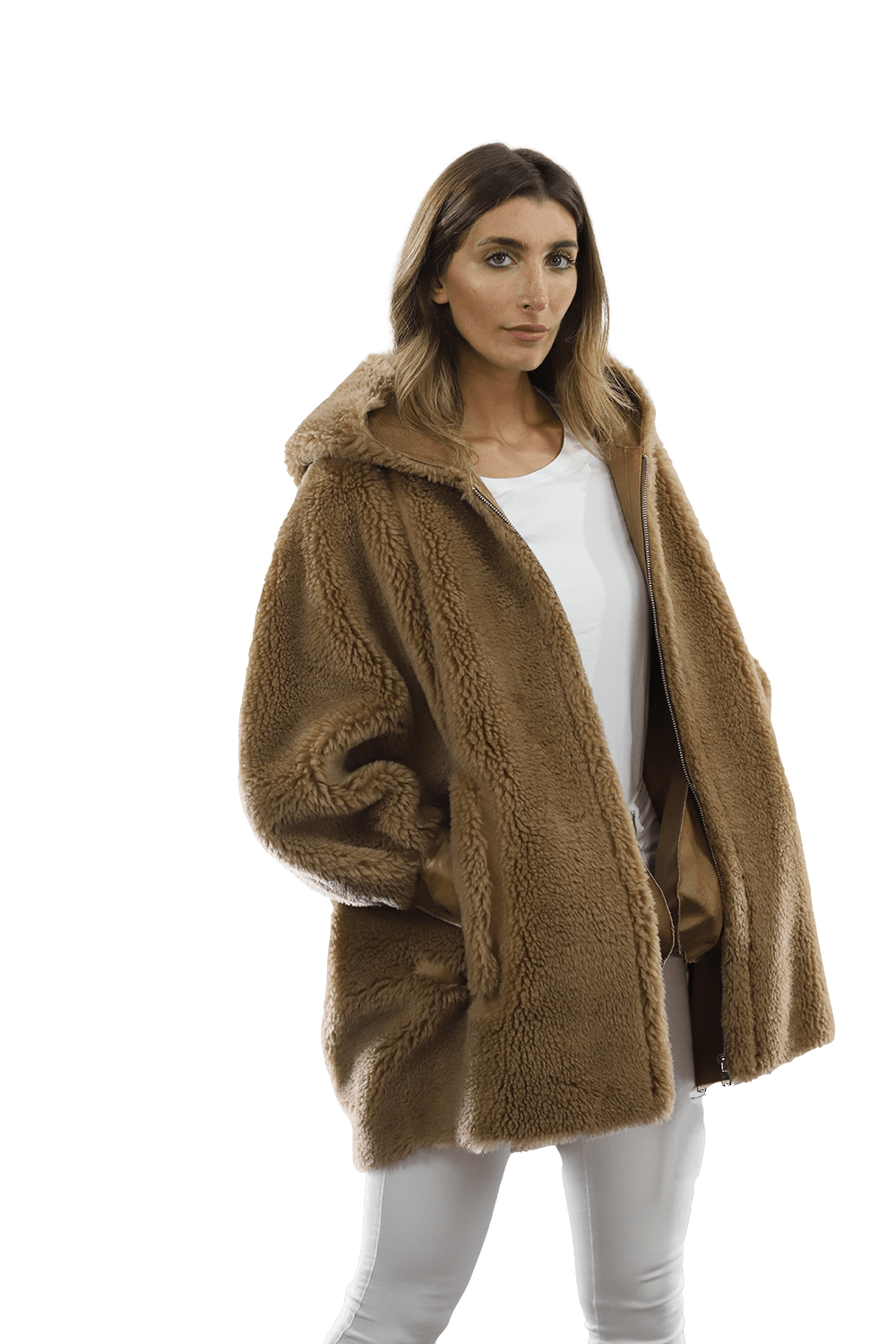 Puffy Teddy Jacket - Coat - La Fiorentina TN1906_CAMEL