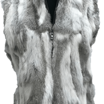 Rabbit Fur Vest- Natural Grey - Fur Vest - La Fiorentina FLO40