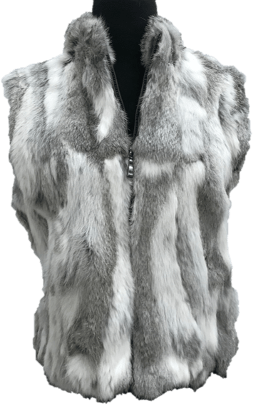 Rabbit Fur Vest- Natural Grey - Fur Vest - La Fiorentina FLO40