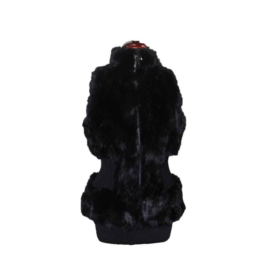Rabbit Fur Vest - Fur Vest - La Fiorentina,Black RB16