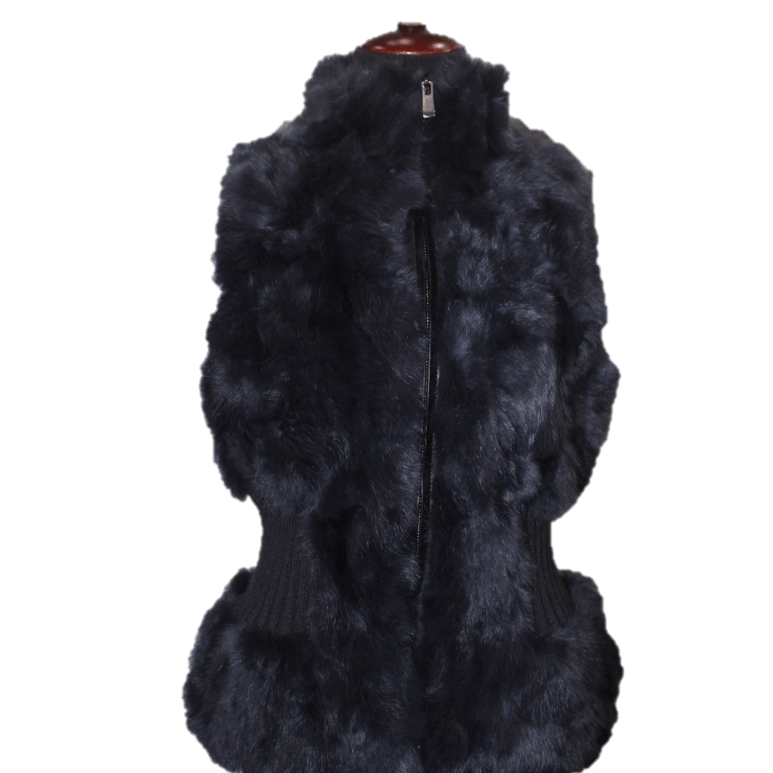Rabbit Fur Vest - Fur Vest - La Fiorentina,Navy RB16