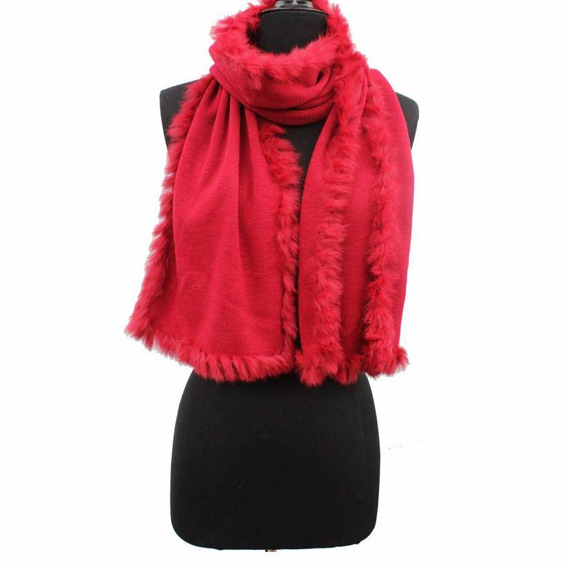 Rabbit Trim Scarf/Muffler - Red - Scarf - La Fiorentina 0202511-S