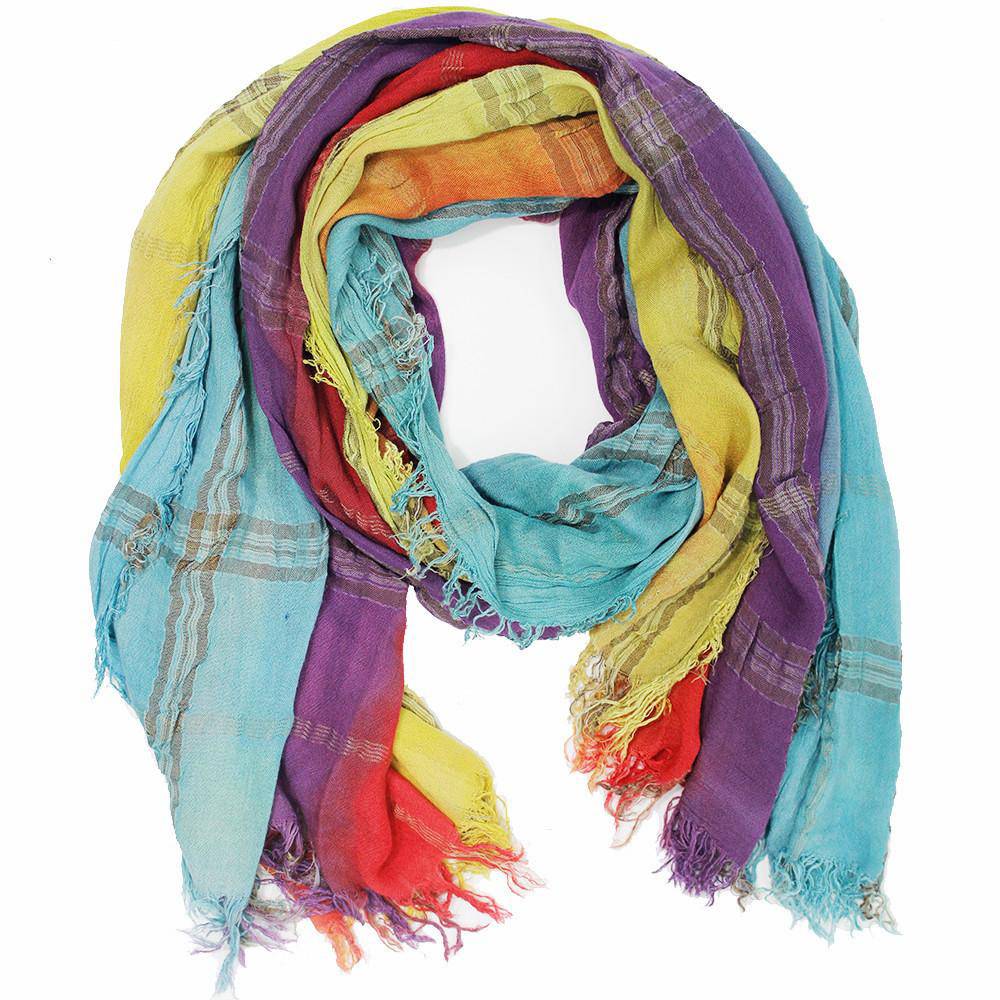 Rainbow Plaid Scarf - Scarf - La Fiorentina Lubiana Malt