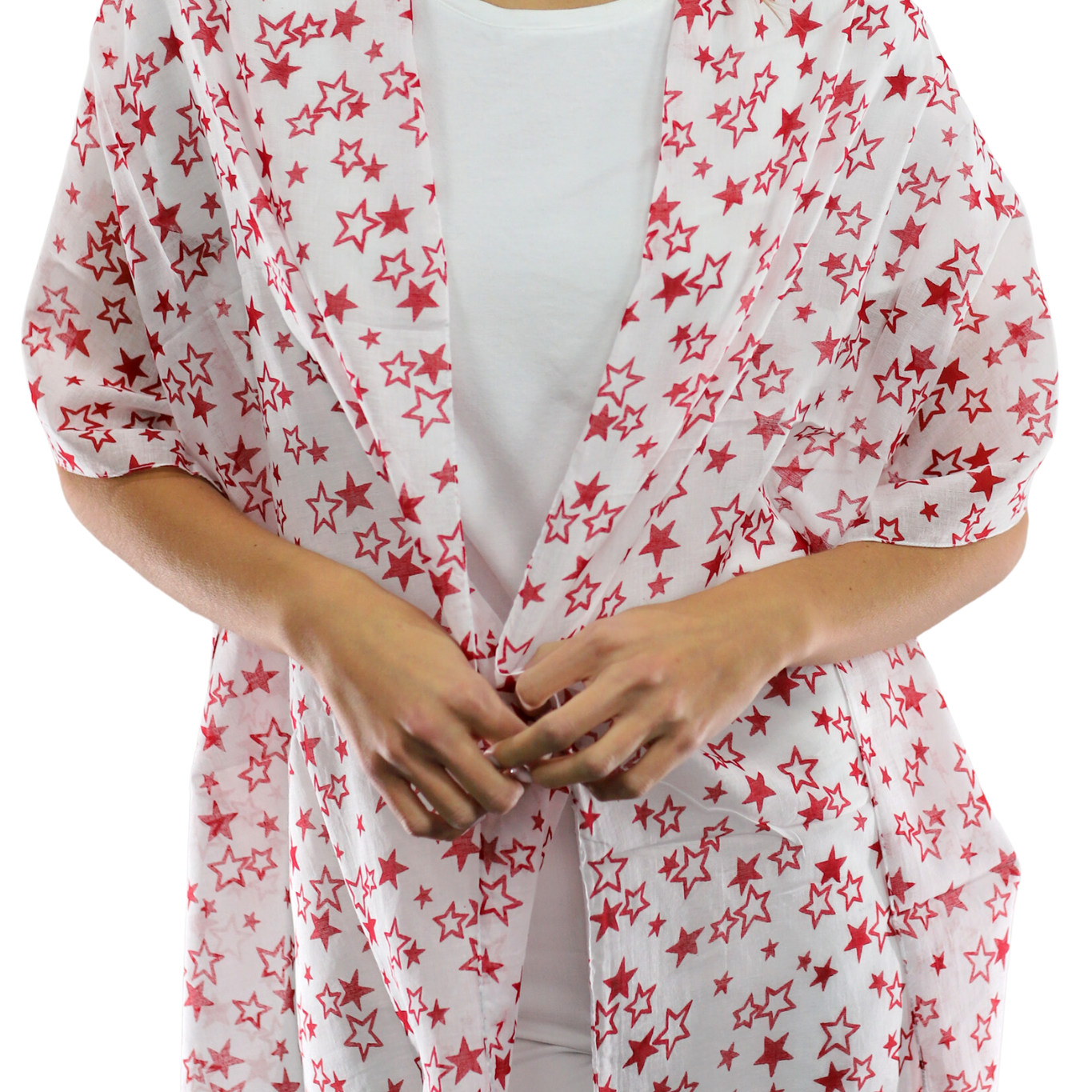 Star Print Scarf - Red - Scarf - La Fiorentina SCF-026