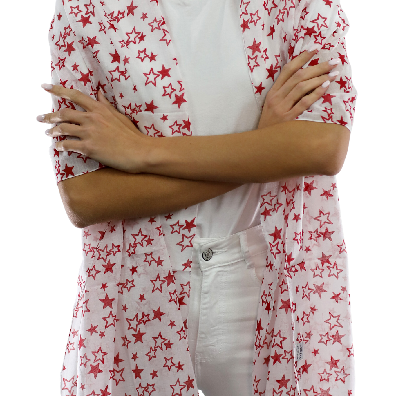 Star Print Scarf - Red - Scarf - La Fiorentina SCF-026