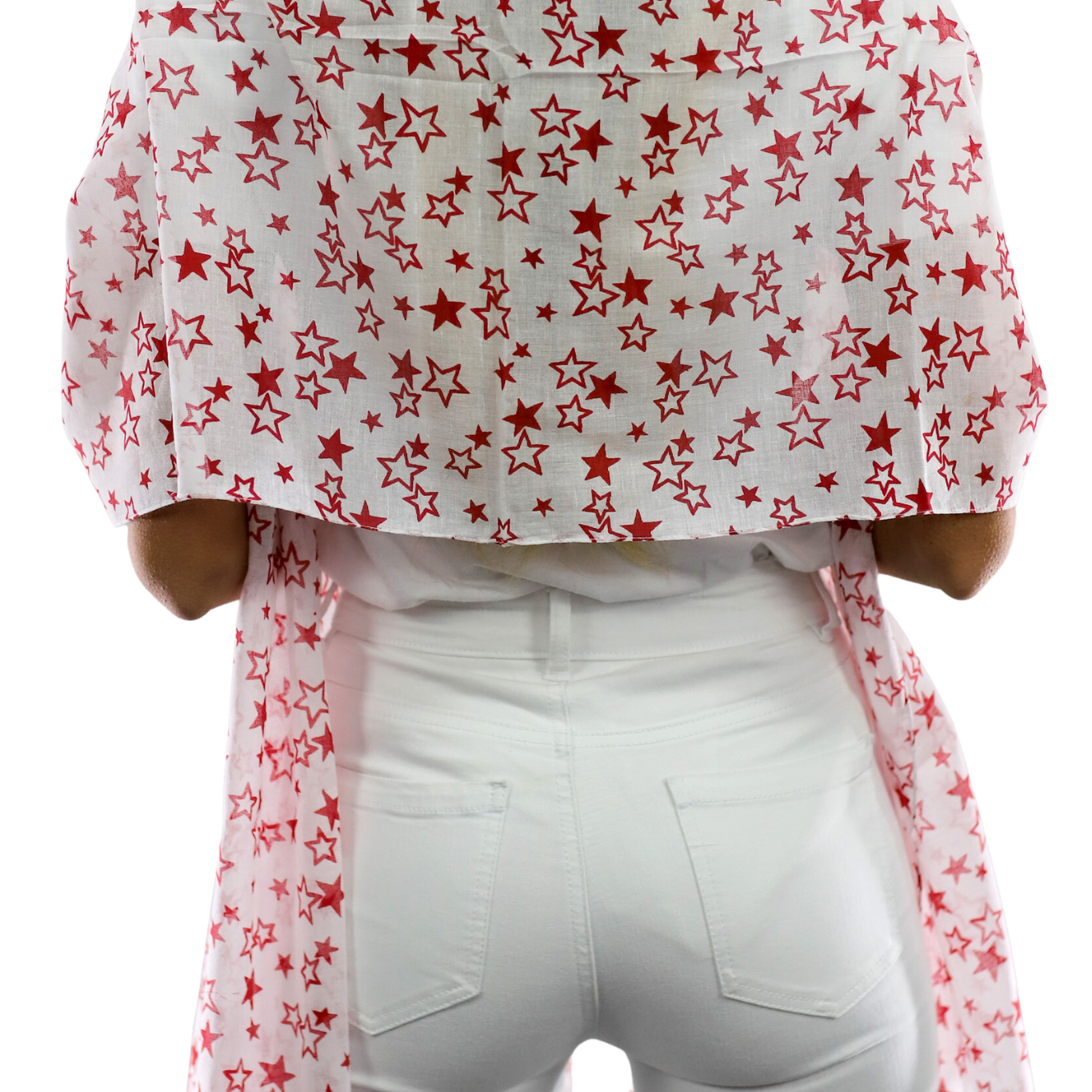 Star Print Scarf - Red - Scarf - La Fiorentina SCF-026