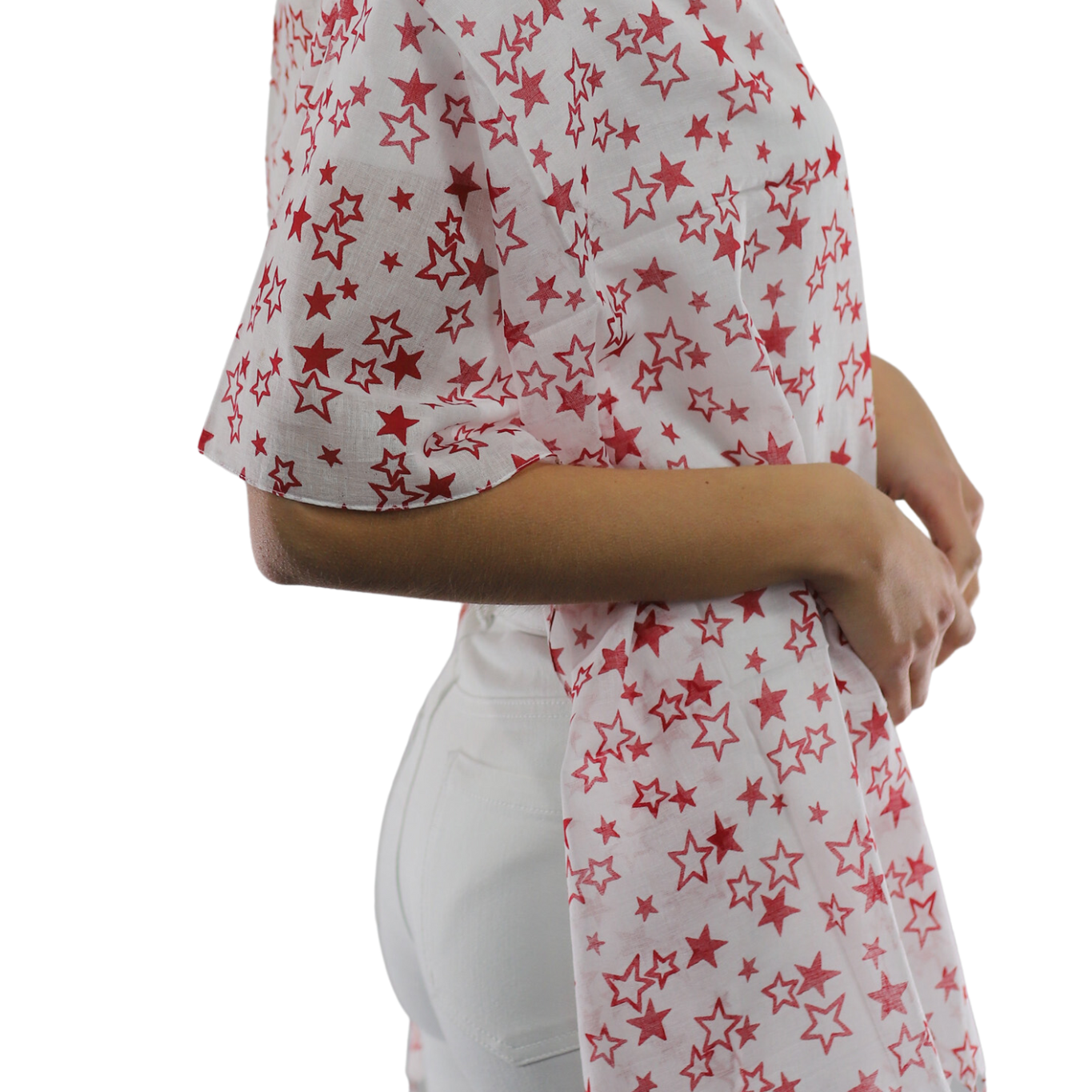 Star Print Scarf - Red - Scarf - La Fiorentina SCF-026