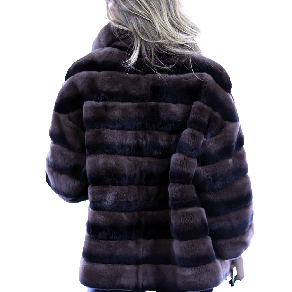 Reversible Rex Rabbit Coat -Brown - Coat - La Fiorentina CH901_BROWN