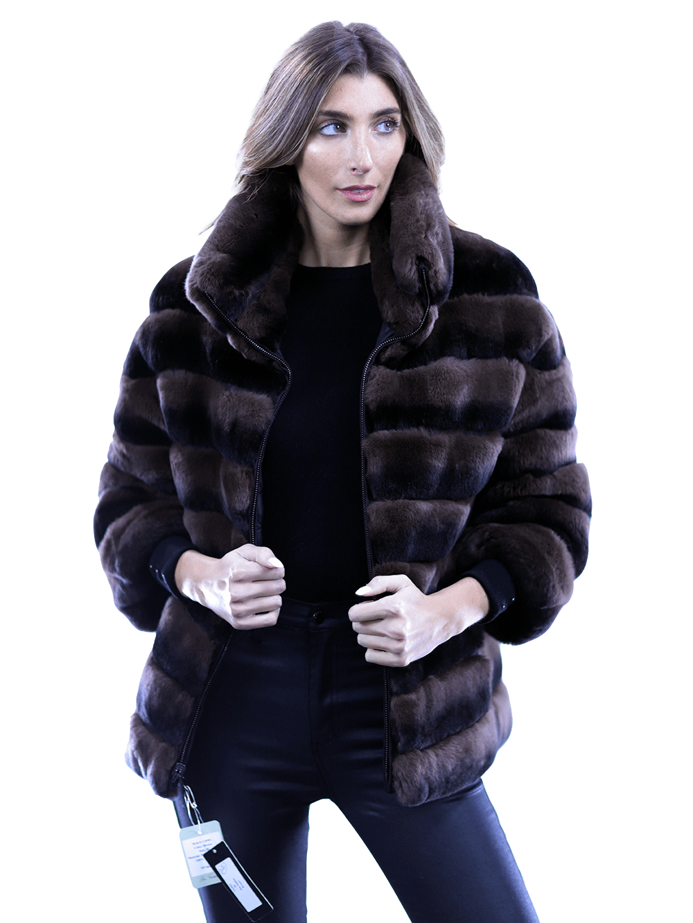 Reversible Rex Rabbit Coat -Brown - Coat - La Fiorentina CH901_BROWN