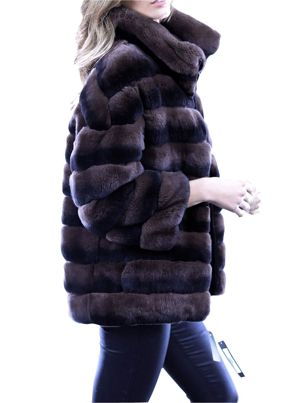 Reversible Rex Rabbit Coat -Brown - Coat - La Fiorentina CH901_BROWN