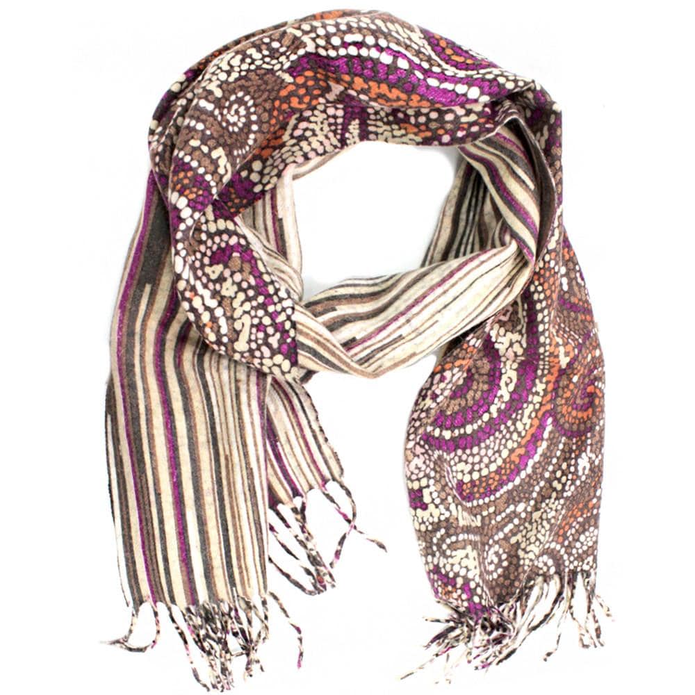 Reversible Wool Scarf - Pink/Brown - Muffler - La Fiorentina '90303