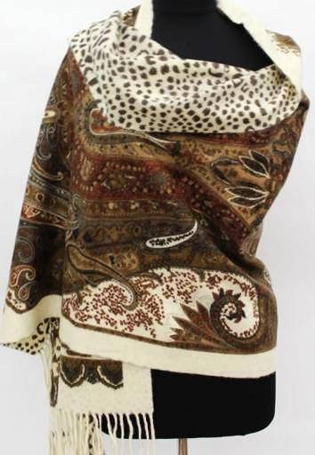 Reversible Wool Wrap-Brown - Wrap - La Fiorentina WRP-08_Brown