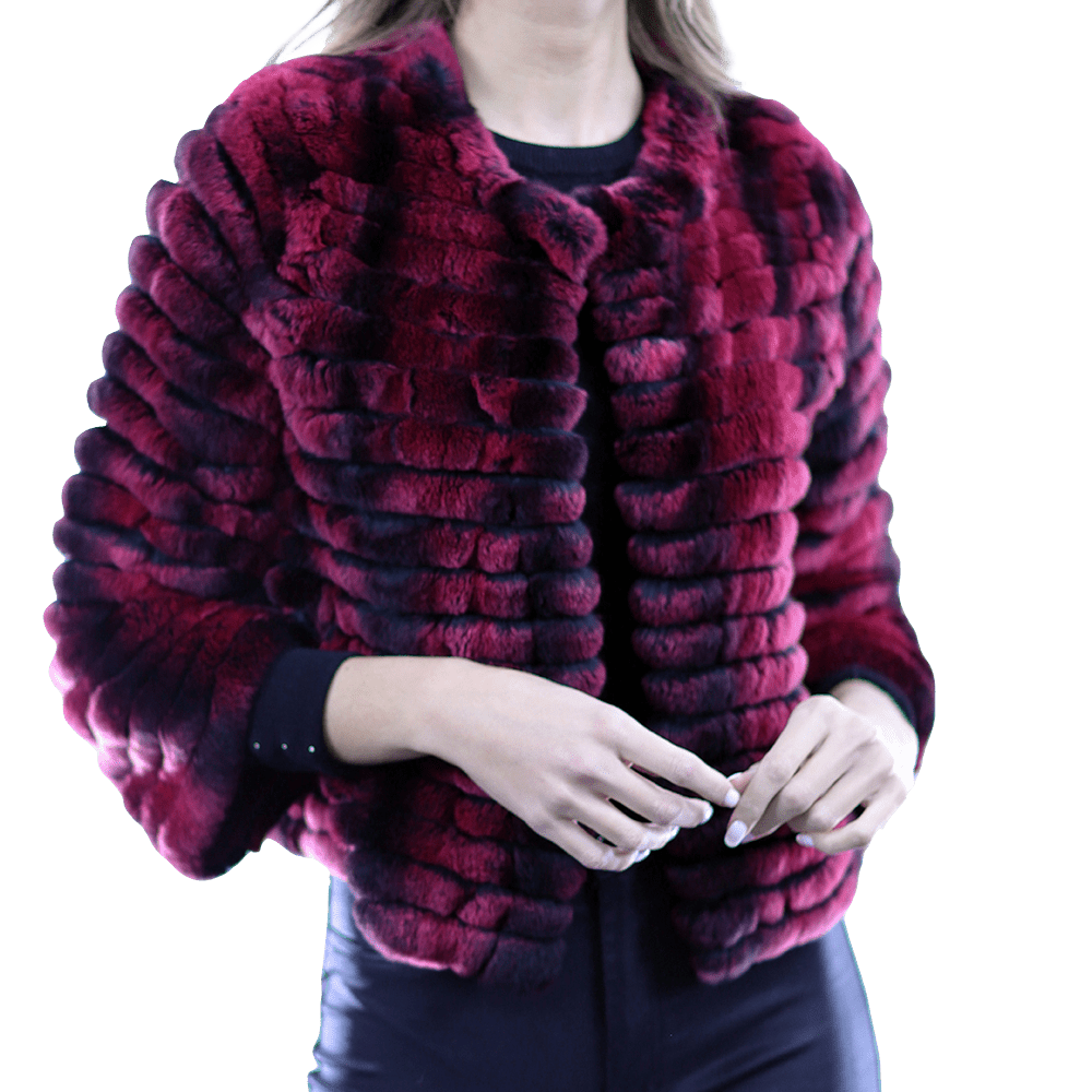 Rex Rabbit Fur Coat - Wine - Coat - La Fiorentina RX24