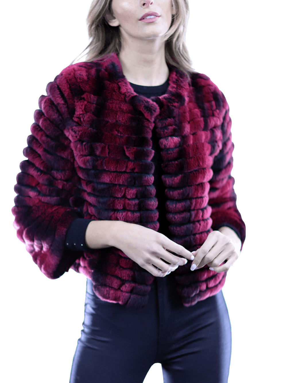 Rex Rabbit Fur Coat - Wine - Coat - La Fiorentina RX24