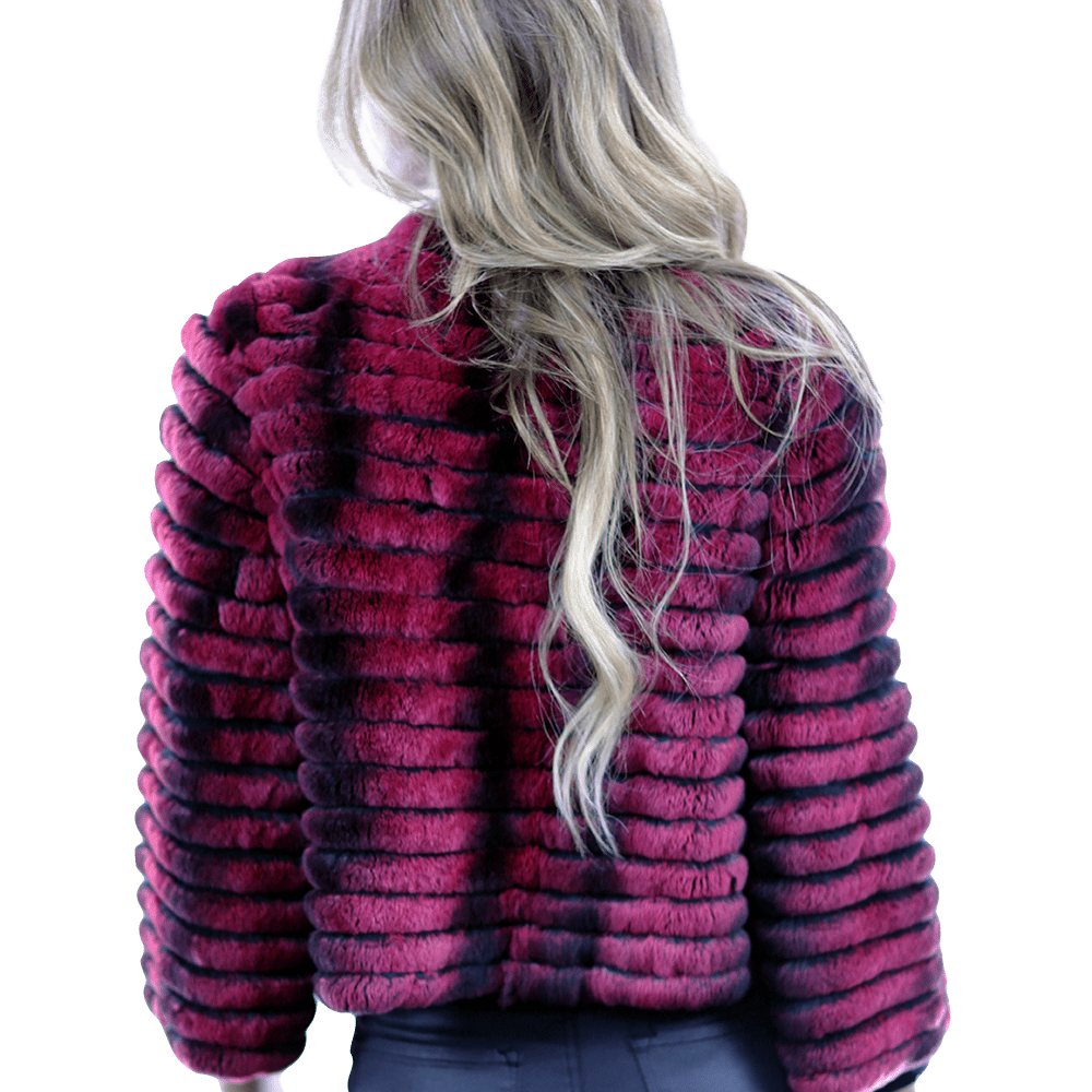 Rex Rabbit Fur Coat - Wine - Coat - La Fiorentina RX24