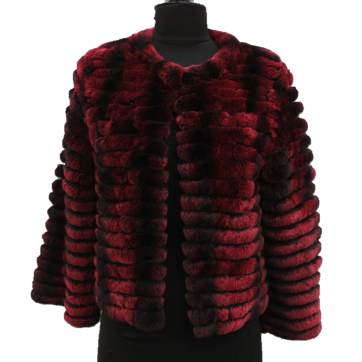 Rex Rabbit Fur Coat - Wine - Coat - La Fiorentina RX24