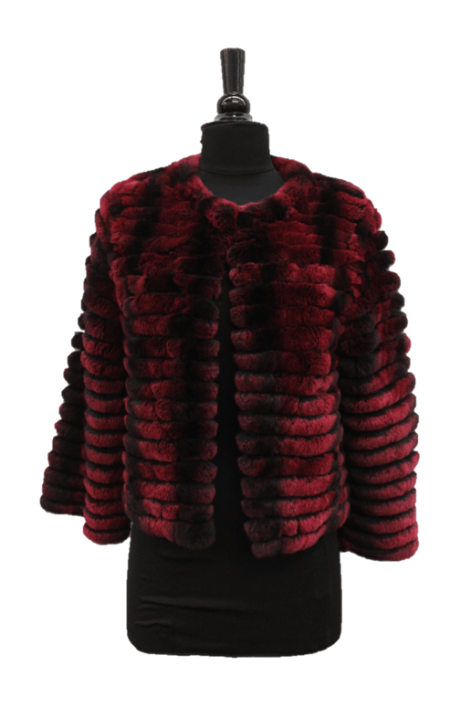 Rex Rabbit Fur Coat - Wine - Coat - La Fiorentina RX24