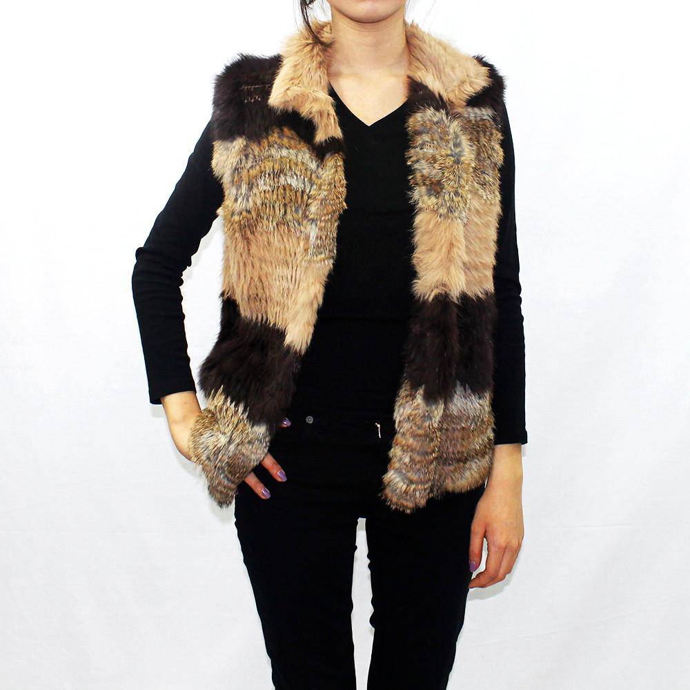 Rex Rabbit Fur Vest - Camel - Fur Vest - La Fiorentina  '321019