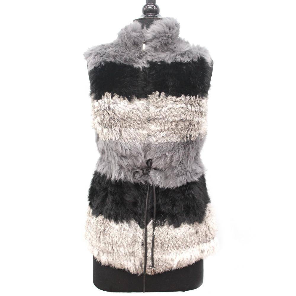 Rex Rabbit Fur Vest - Grey - Fur Vest - La Fiorentina '321019