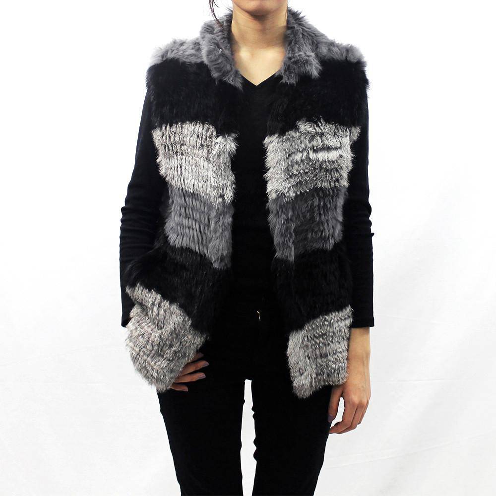 Rex Rabbit Fur Vest - Grey - Fur Vest - La Fiorentina '321019