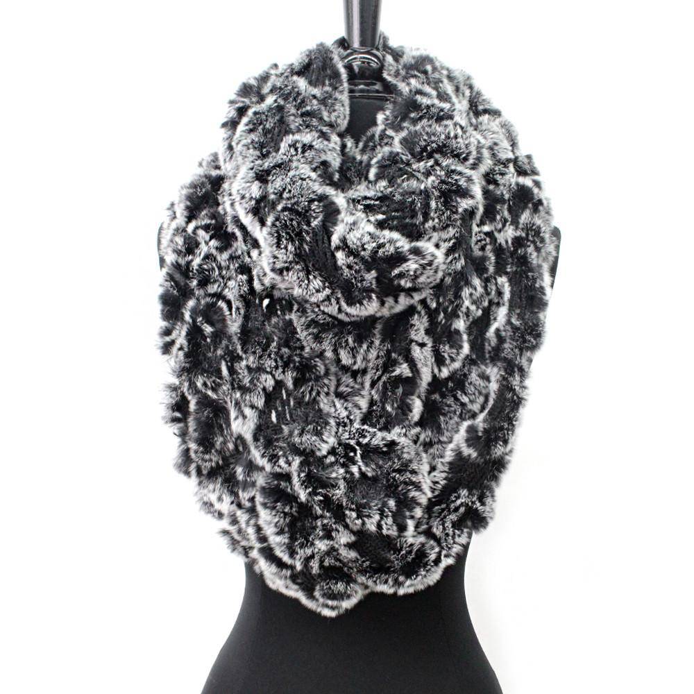 Rex Rabbit Infinity Muffler - Snow - Fur Muffler - La Fiorentina P0246